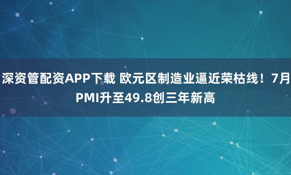 深资管配资APP下载 欧元区制造业逼近荣枯线！7月PMI升至49.8创三年新高