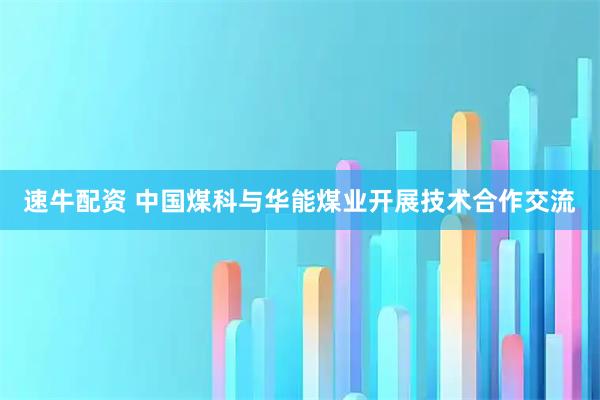 速牛配资 中国煤科与华能煤业开展技术合作交流